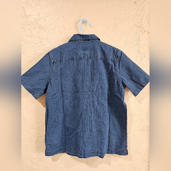 NWT Gap Kids Textured Blue Button Down Shirt with Pocket Size 8 - Picture 6 of 11